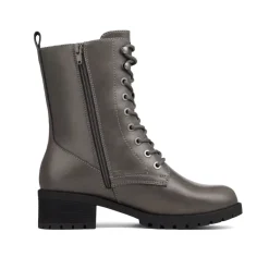 Mid Calf Chunky Lace Up Boots