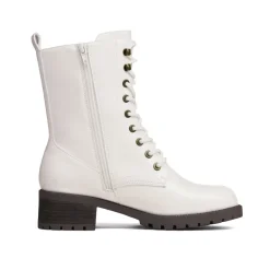 Mid Calf Chunky Lace Up Boots
