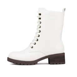 Mid Calf Chunky Lace Up Boots