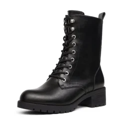 Mid Calf Chunky Lace Up Boots