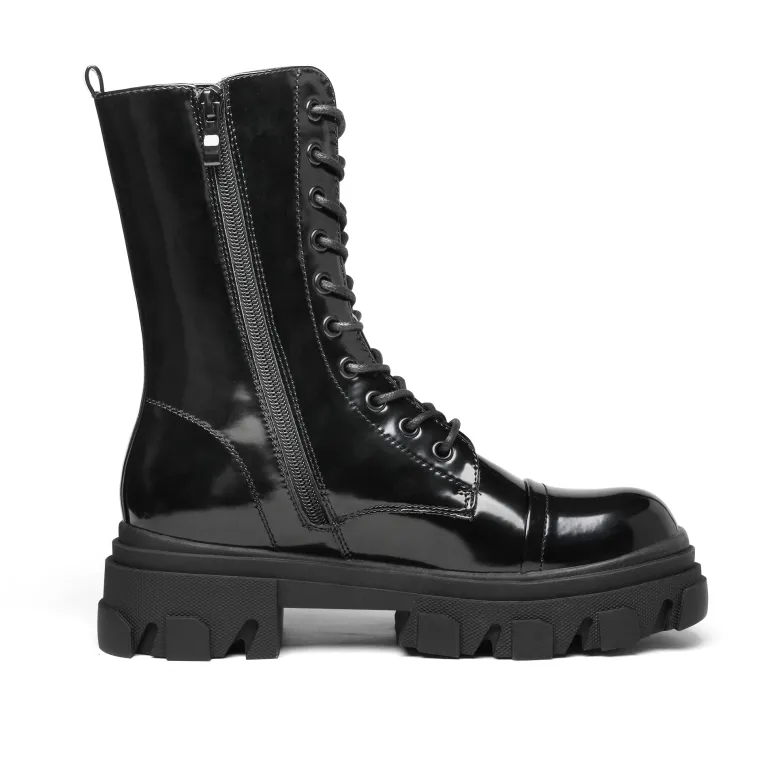 Mid Calf Combat Boots
