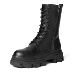 Mid Calf Combat Boots