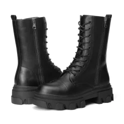Mid Calf Combat Boots