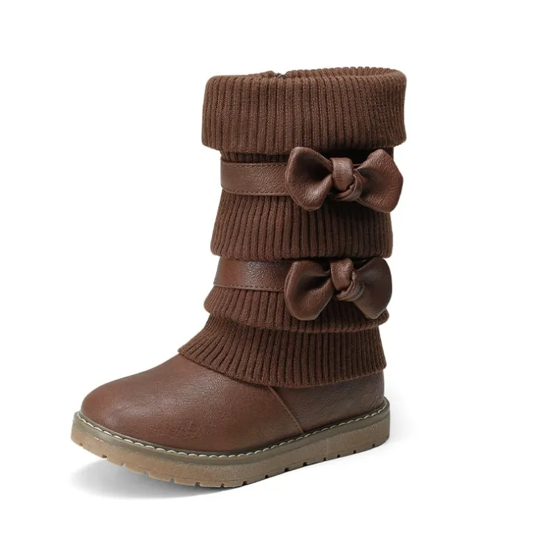 Mid Calf Faux Fur Lined Girls Snow Boots