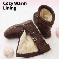 Mid Calf Faux Fur Lined Girls Snow Boots
