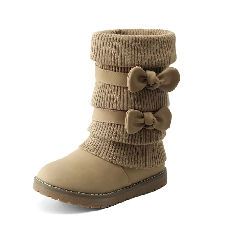 Mid Calf Faux Fur Lined Girls Snow Boots