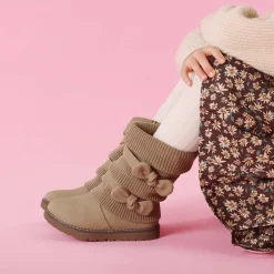 Mid Calf Faux Fur Lined Girls Snow Boots