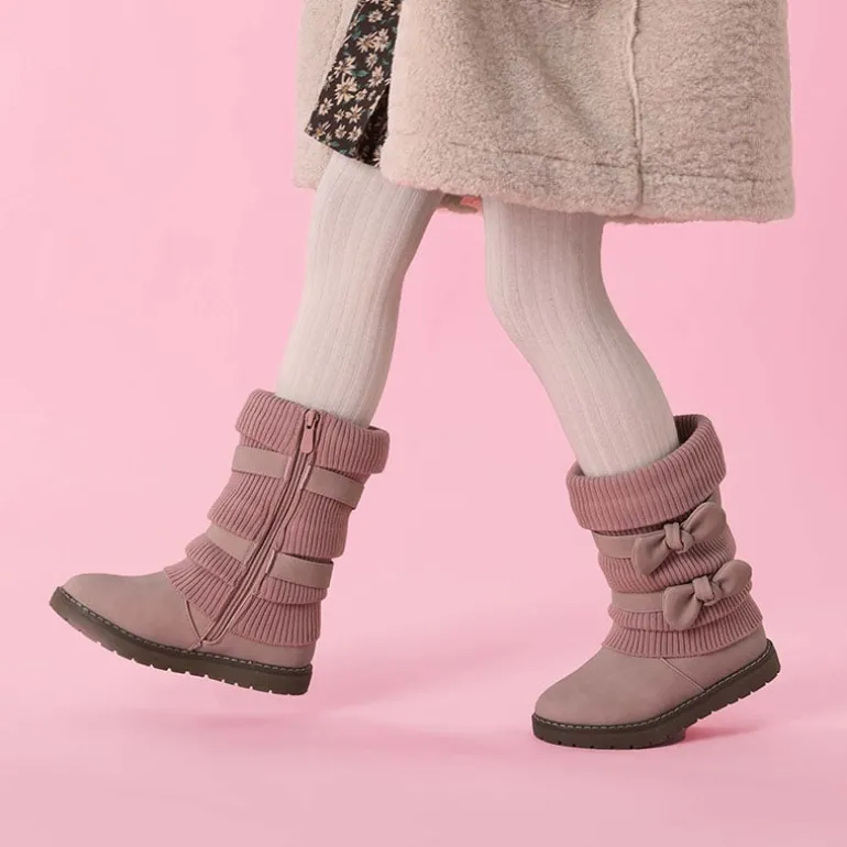Mid Calf Faux Fur Lined Girls Snow Boots