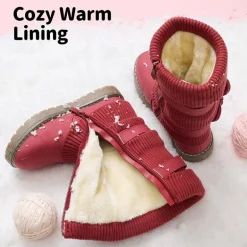 Mid Calf Faux Fur Lined Girls Snow Boots
