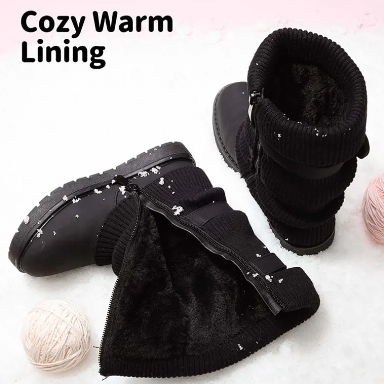 Mid Calf Faux Fur Lined Girls Snow Boots