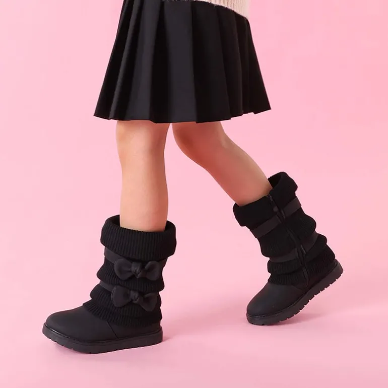 Mid Calf Faux Fur Lined Girls Snow Boots