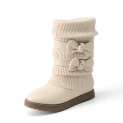 Mid Calf Faux Fur Lined Girls Snow Boots