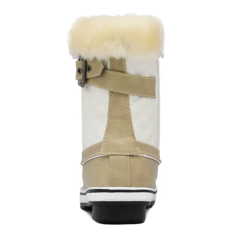 Mid Calf Faux Fur-Lined Winter Boots