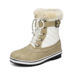 Mid Calf Faux Fur-Lined Winter Boots