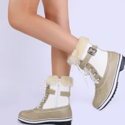 Mid Calf Faux Fur-Lined Winter Boots