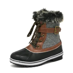 Mid Calf Faux Fur-Lined Winter Boots