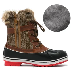 Mid Calf Faux Fur-Lined Winter Boots