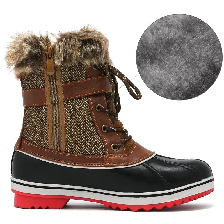 Mid Calf Faux Fur-Lined Winter Boots