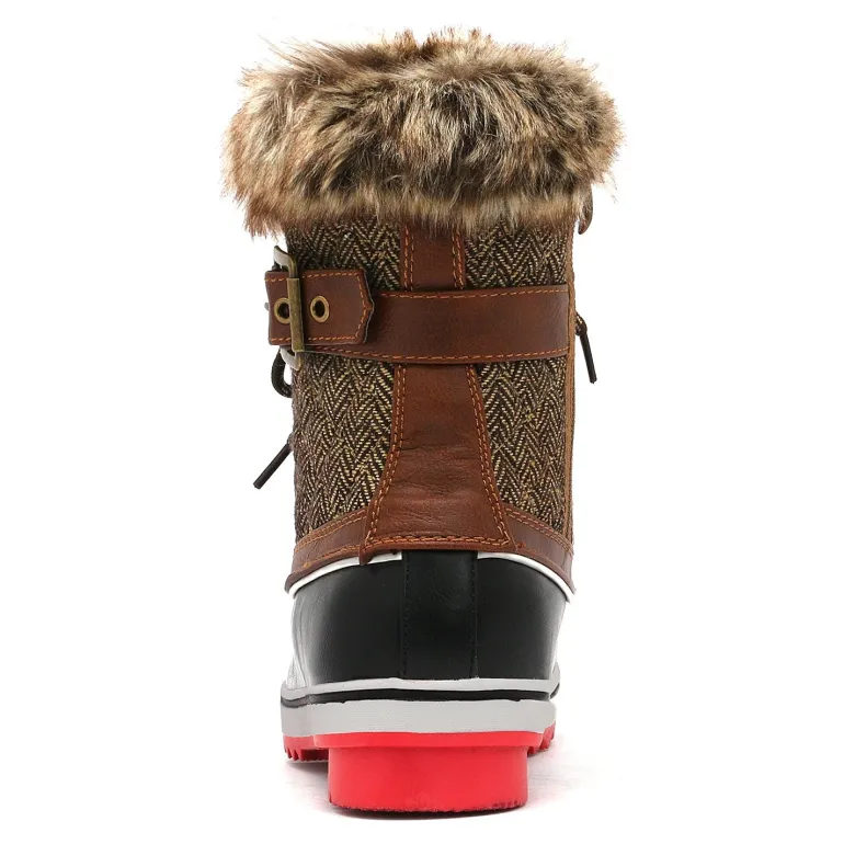 Mid Calf Faux Fur-Lined Winter Boots