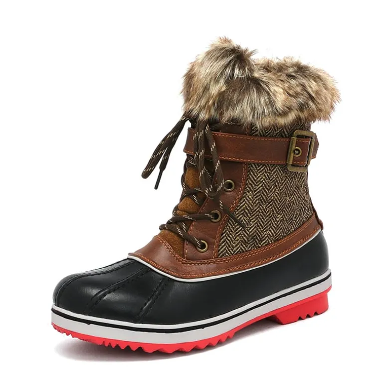 Mid Calf Faux Fur-Lined Winter Boots