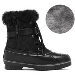 Mid Calf Faux Fur-Lined Winter Boots