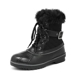 Mid Calf Faux Fur-Lined Winter Boots
