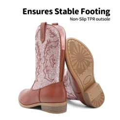Mid Calf Kids Cowboy Riding Boots