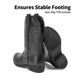 Mid Calf Kids Cowboy Riding Boots