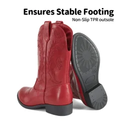 Mid Calf Kids Cowboy Riding Boots