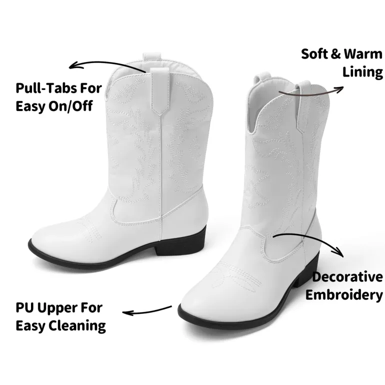 Mid Calf Kids Cowboy Riding Boots