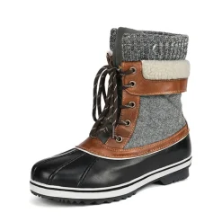 Mid Calf Lace Up Snow Boots
