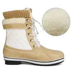 Mid Calf Lace Up Snow Boots