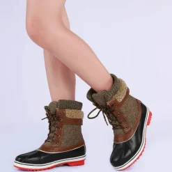 Mid Calf Lace Up Snow Boots