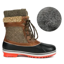Mid Calf Lace Up Snow Boots