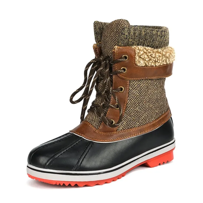 Mid Calf Lace Up Snow Boots