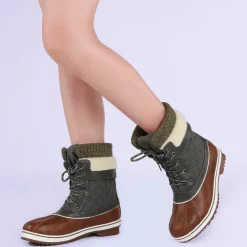 Mid Calf Lace Up Snow Boots