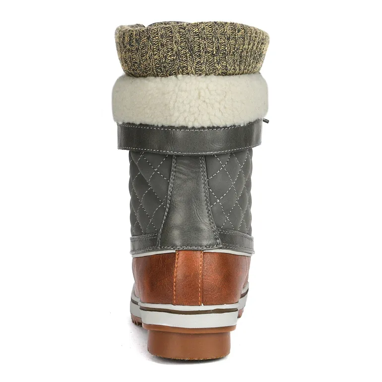 Mid Calf Lace Up Snow Boots