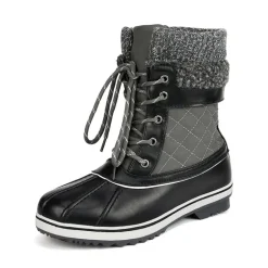 Mid Calf Lace Up Snow Boots