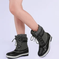 Mid Calf Lace Up Snow Boots