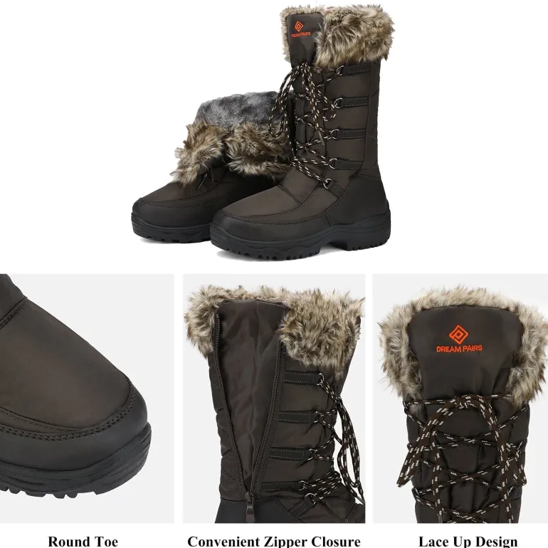 Mid Calf Lace Up Winter Boots