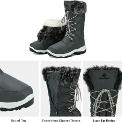 Mid Calf Lace Up Winter Boots