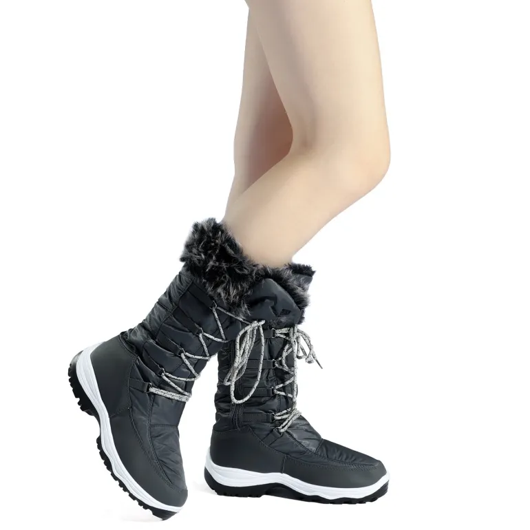 Mid Calf Lace Up Winter Boots