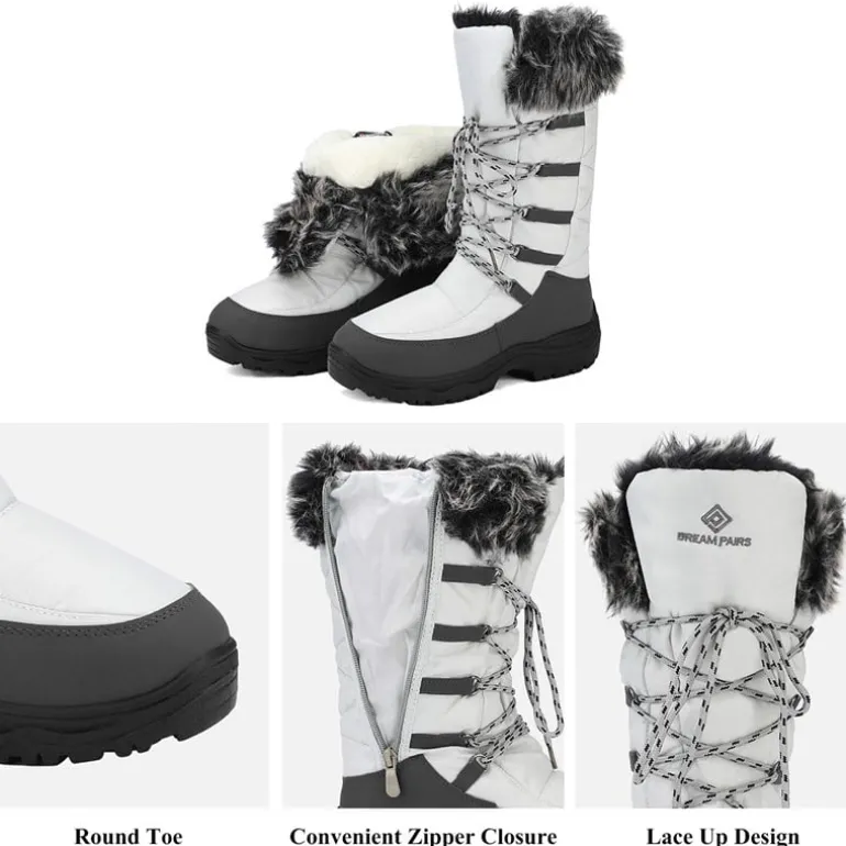 Mid Calf Lace Up Winter Boots