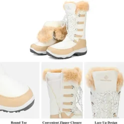 Mid Calf Lace Up Winter Boots