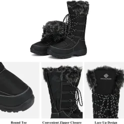 Mid Calf Lace Up Winter Boots