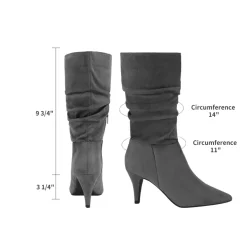 Mid-Calf Pointed Toe High Heel Boots