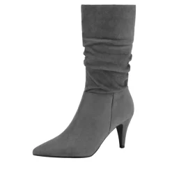 Mid-Calf Pointed Toe High Heel Boots