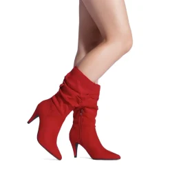 Mid-Calf Pointed Toe High Heel Boots