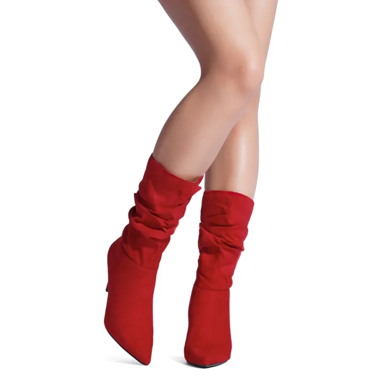 Mid-Calf Pointed Toe High Heel Boots