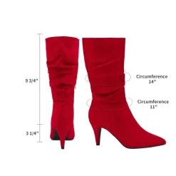 Mid-Calf Pointed Toe High Heel Boots
